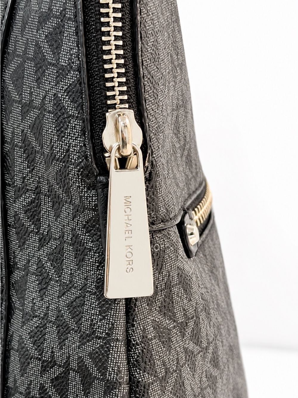 Michael Kors Black MK Logo Backpack with Silver Hardware - Picture 6 of 7